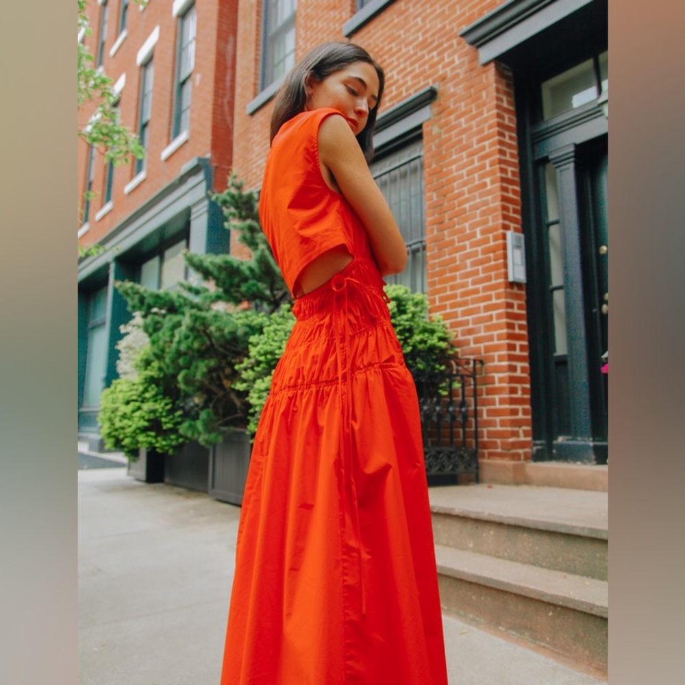 Proenza Schouler White orange red dress